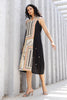 Cream & Black Colour Cotton Printed Peonies Dress