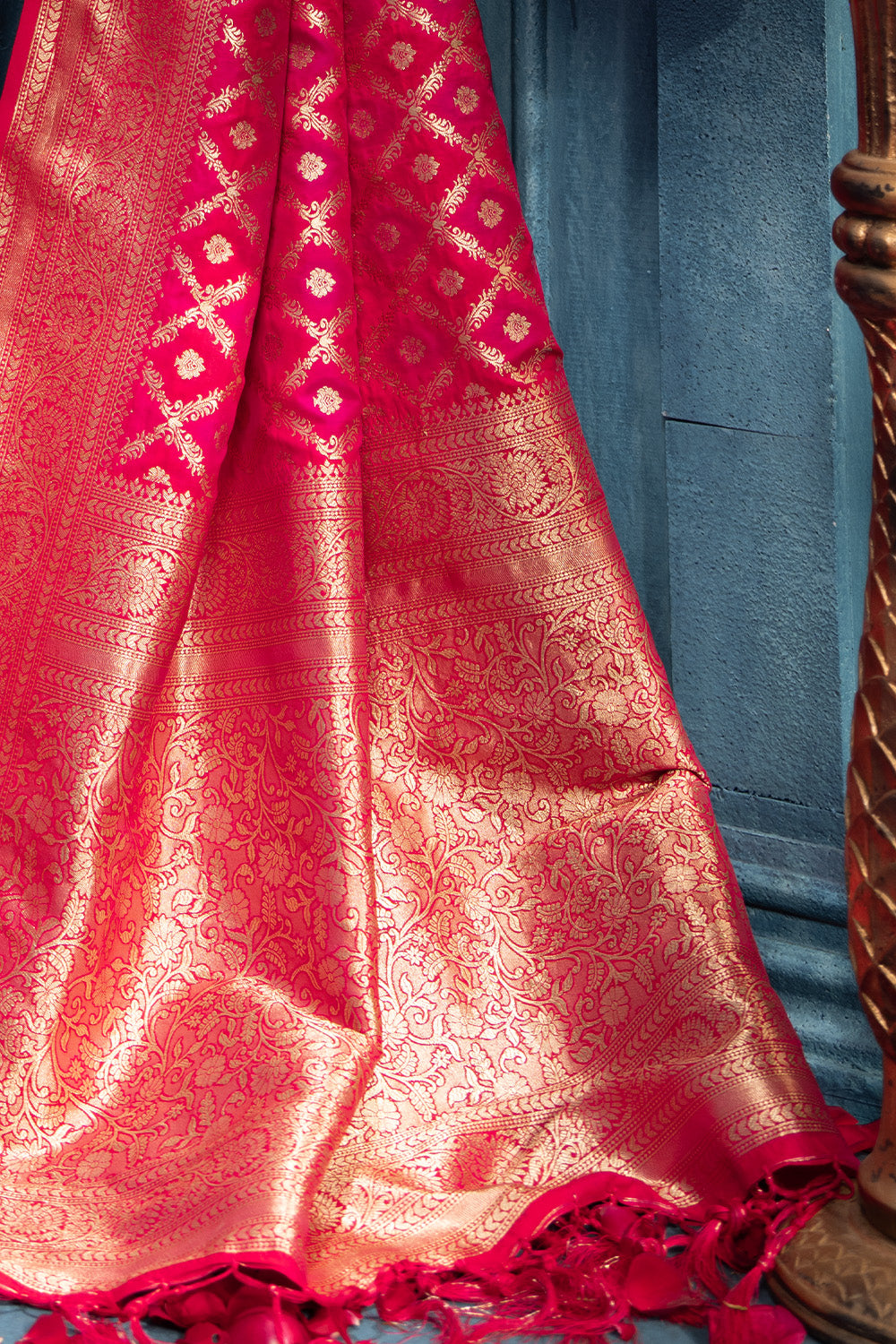 Rani Zari Woven Fuji Silk Saree