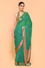 Teal Green Color Georgette Woven Saree