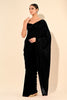 Black Color Satin Swarovski Work Saree