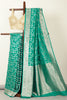 Teal Green Banarasi Silk Zari Woven Saree