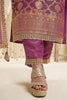 Magenta Zari Floral Woven Silk Suit Set