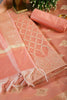 Peach Color Chanderi Cotton Woven Unstitched Suit Fabric
