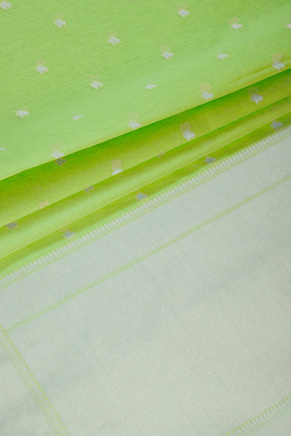 Light Green Color Cotton Woven Saree