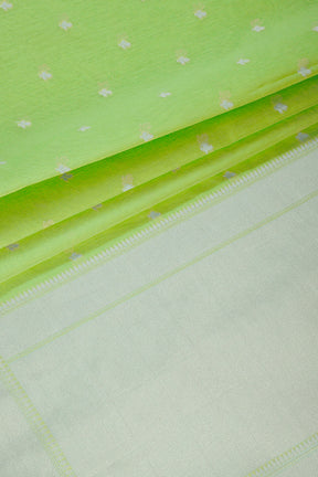 Light Green Color Cotton Woven Saree