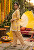 Yellow Cotton  Printed And Mirror Work Suit