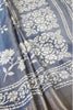 Light Blue Color Cotton Silk Block Printed Saree