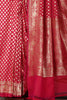 Valentin Red Banarasi SIlk Woven Saree