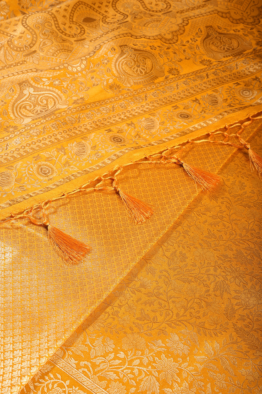 Yellow Colour South Silk Heavy Woven Saree