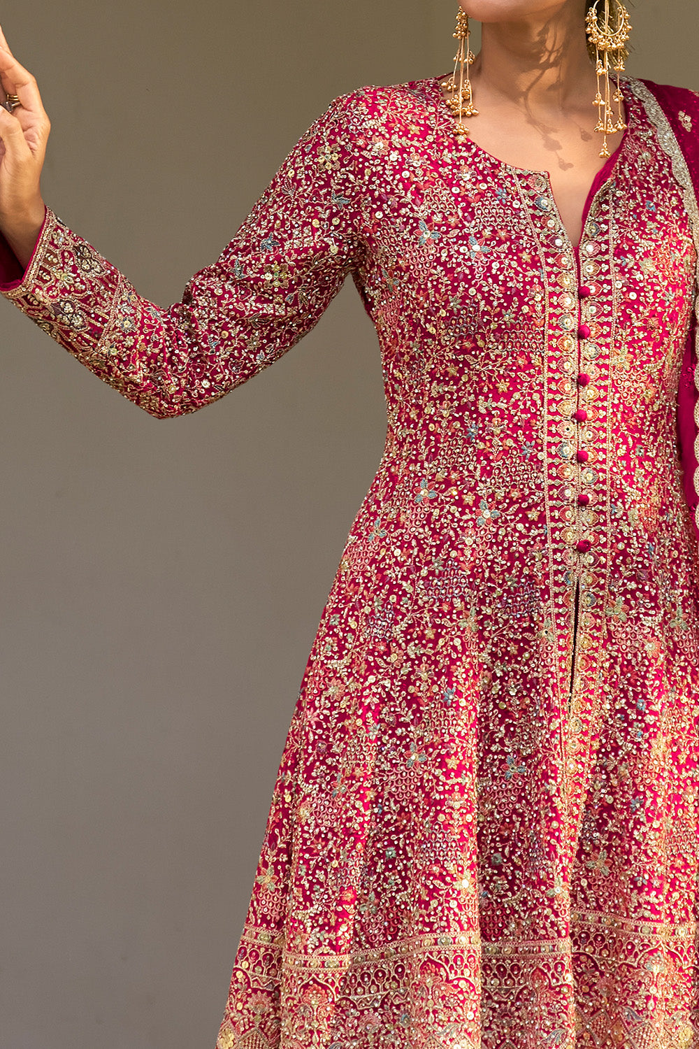 Rani Georgette Embroidered Suit With Embroidered Palazzo