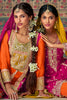 Orange and Magenta heavy Embroidered Straight Fit Suit