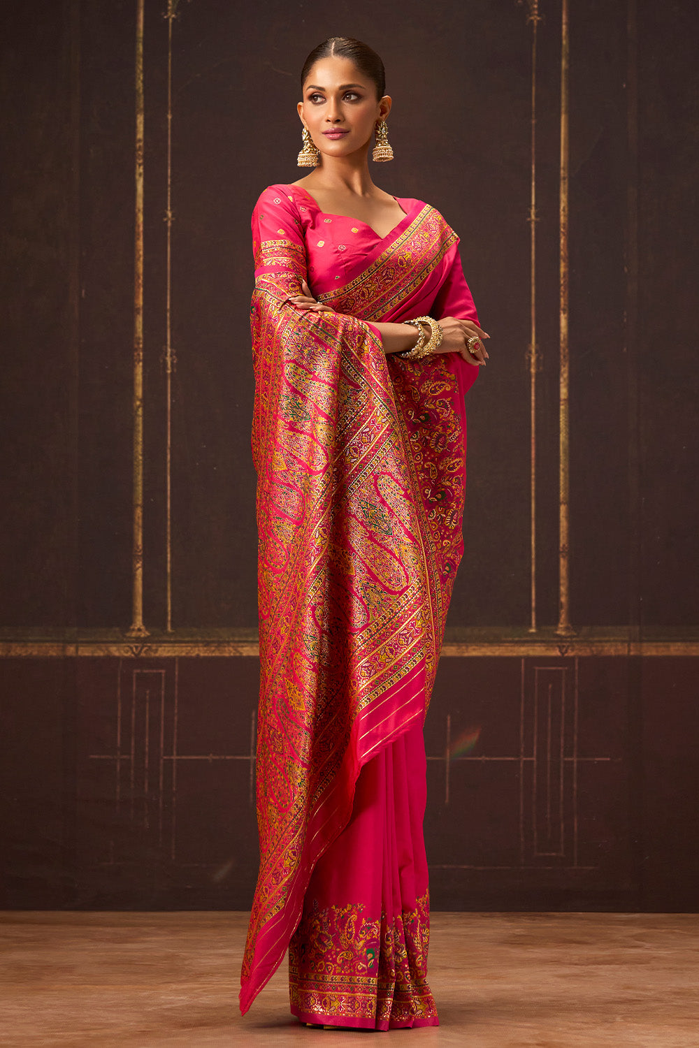 Rani Soft Silk Kalamkari Woven Saree