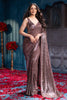 Brown Sequins Embroidered Georgette Saree