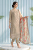 Beige Organza Resham Embroidered Unstitched Suit Material