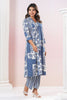 Blue & Cream Color Cotton Printed Long Kurta Set