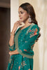 Teal Silk Zari & Resham Woven Suit Set