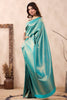 Turquoise Color Woven Silk Saree