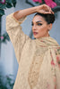 Beige Printed And Embroidered Cotton Unstitched Suit