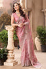 Dusty Pink Metallic Tissue Embroidered Saree