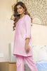Pink Cotton Resham Embroidered Kurti