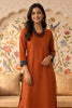 Rust Solid Color Cotton Kurta Set