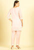Pink Cotton Hacoba Style Neck-Embroidered Kurta Set