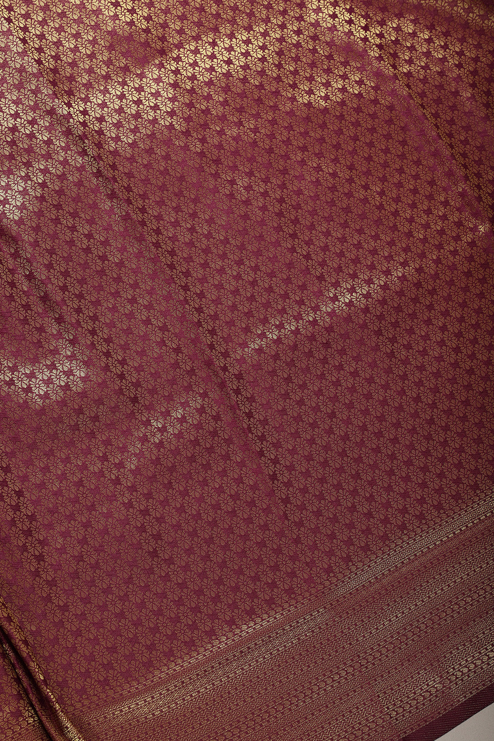 Wine Soft Silk Zari Woven Saree