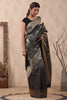 Black Color Woven Silk Saree