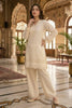 Cream Cotton Resham Embroidered And Lace Work Kurta Set