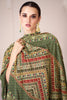 Green Color Sequins & Swarovski Embroidered Silk Peplum Gharara Suit