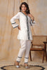 Cream Color Embroidered Muslin Co-Ord Set