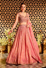 Pink Tissue Silk Embroidered Lehanga