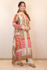 Cream Crepe Silk Printed Suit