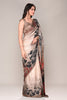 Beige Color Jacquard Silk Printed Saree
