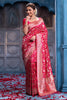 Cheery Red Colour Banarasi Silk Woven Saree