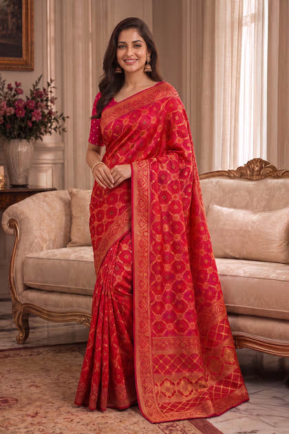 Rani Khaddi Georgette Woven Saree
