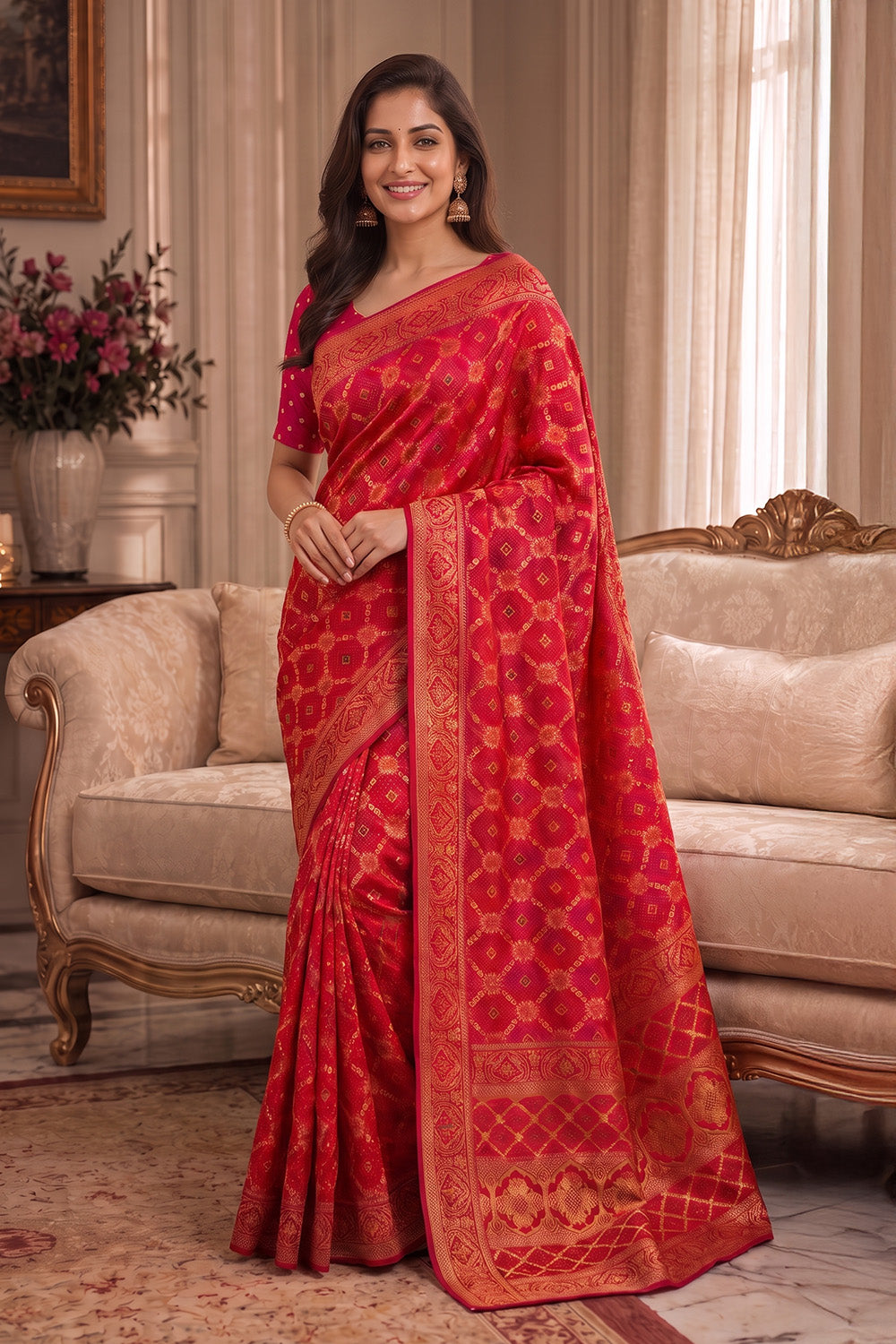 Rani Khaddi Georgette Woven Saree