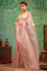 Dusty Pink Colour  Crush Tissue Saree