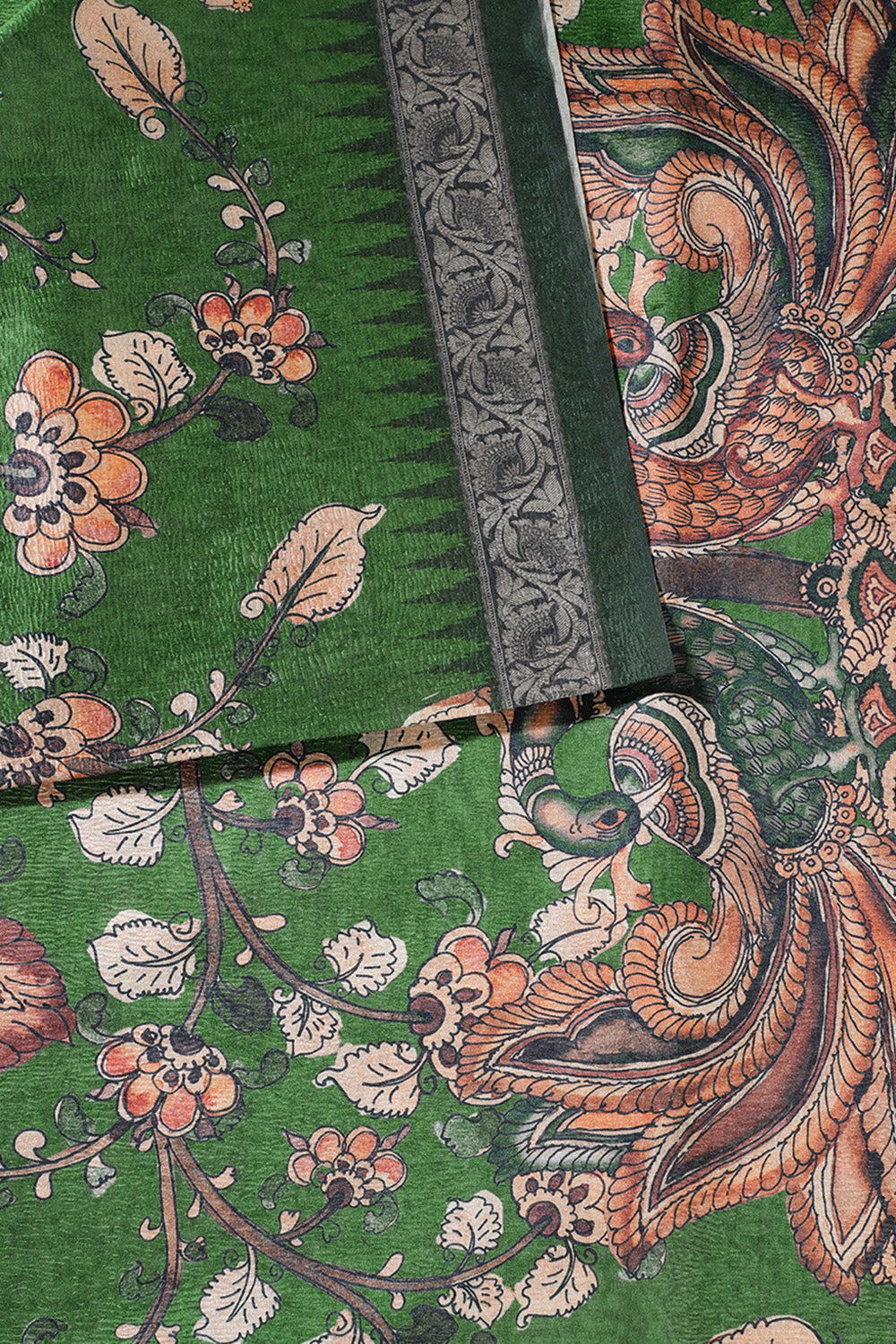 Green Tussar Silk Digital-Inspired Printed Saree