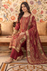 Maroon Crepe Silk Printed And Handwork Suit