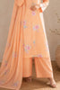 Peach Floral Printed Chanderi Suit With Palazzo
