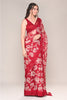 Maroon Color Floral Printed Chiffon Saree