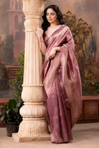 Mauve Tissue Silk Zari Woven Saree