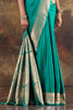 Teal Eri Silk Zari Woven Saree