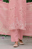Pink Cotton Floral Resham Embroidered and Printed Unstitched Suit Material