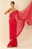 Fuchsia Pink Color Embroidered Georgette Saree
