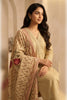 Beige Cotton Embroidered And Lace Work Suit Set