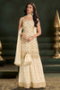 Cream Crepe Silk Zari And Sequins Embroidered Suit With Embroidered Gharara