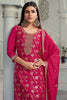 Magenta Color Georgette Zari Woven and Embroidered Unstitched Suit Material