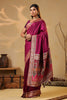 Dark Scarlet Soft Silk Kalamkari Woven Saree